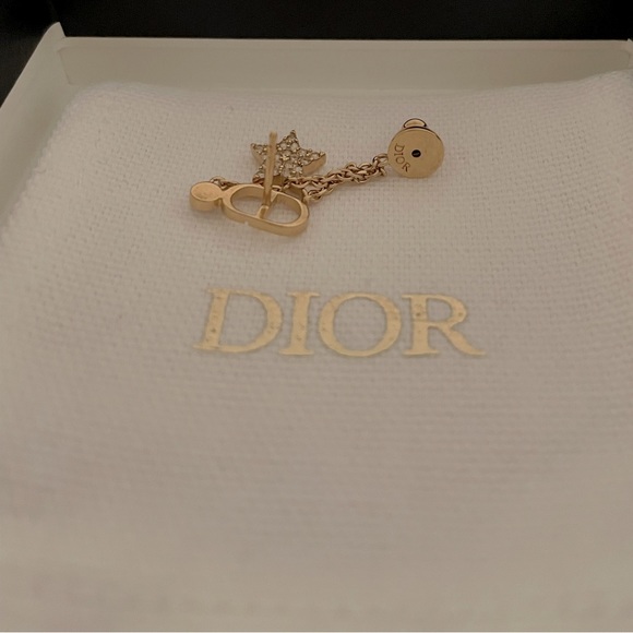 Dior Petit CD gold finish metal and white crystals AUTHENTIC - Picture 3 of 4